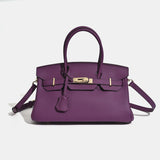 Jana | Damen Leder Schultertasche – Strukturierte Handtasche Rindsleder Crossbody für Büro 2026 – Lila
