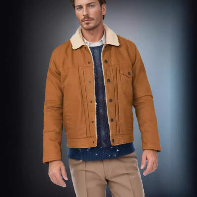 Herren Fleece gefütterte Bikerjacke Aliams