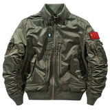 Herren Bomberjacke im Fliegerstil mit mehreren Taschen – Olivgrün