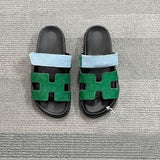 Damen Kunstleder Sandalen Mit Verstellbaren Riemen – Bequeme Sommerschuhe – Blaugrün