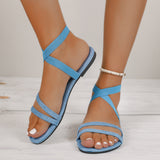 Damen Elegante Riemchensandalen – Vielseitige Komfort Fußbett Schuhe – Himmelblau