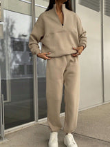Damen Oversized Zweiteiliges Set – Khaki