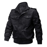 Herren Langarm-Jacke mit Taschen – Schwarz