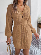 Mira | Damen Bodycon-Strickkleid modern & elegant – Beige