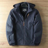 Herren wasserabweisende Allwetter-Trekkingjacke mit Kapuze – Dunkelblau