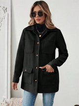 Damen Utility-Jacke mit praktischen Taschen – Schwarz