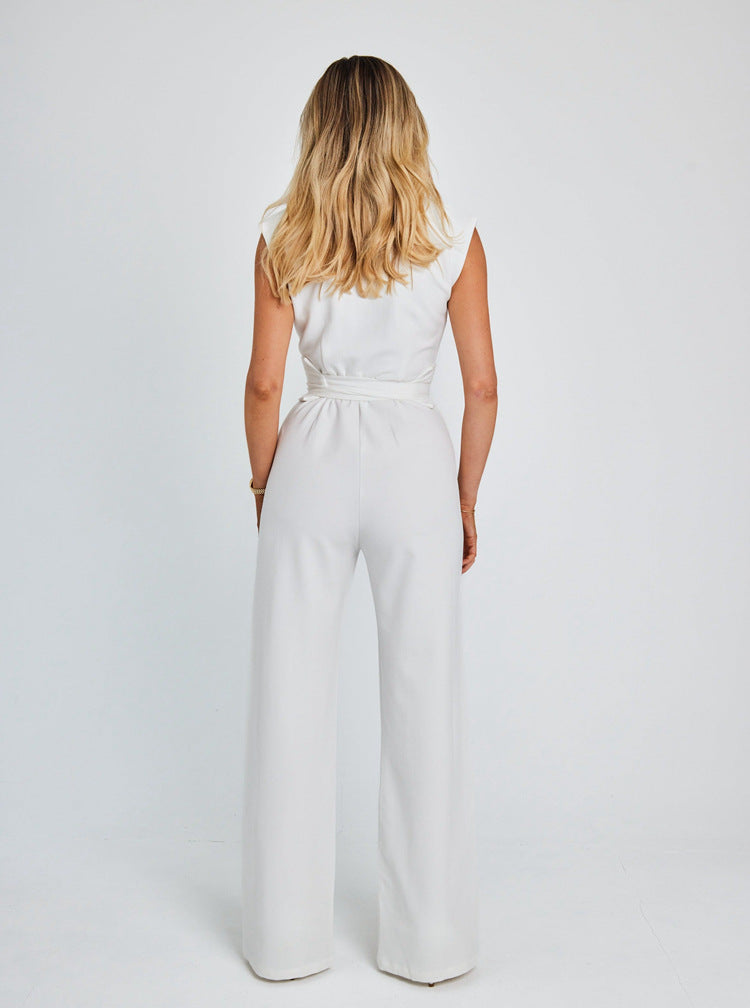 Theda - Stilvoller Damen-Jumpsuit ohne Ärmel und mit weitem Bein