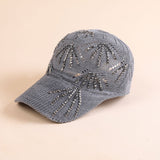 Damen sportliche Trucker-Cap mit Pailletten und atmungsaktiver Netzstruktur – Grau