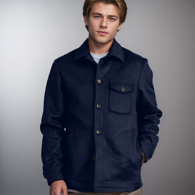 Herren elegante Wolljacke mit praktischen Taschen Aliams