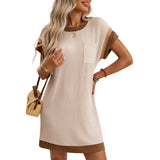 Sophie | Damen Sommerkleid gerippt leicht elegant – Aprikose