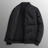 Herren Langarm Pufferjacke mit Taschen – Schwarz