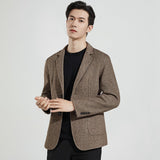 Herrenblazer mit Knöpfen und Taschen – Camel