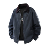 Herren Langarmjacke mit Kragen und Taschen – Blau
