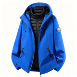 Damen Softshell-Outdoorjacke mit abnehmbarer Innenjacke – Kleinblau
