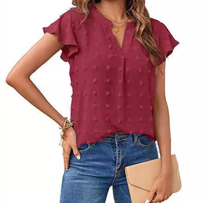 Amelina® | Ärmellose Damenbluse mit V-Ausschnitt