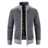 Herren Langarm-Zip-Jacke mit Taschen – Dunkelgrau