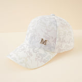 Damen Baseball-Cap mit Mesh-Design und Glitzer-Applikation – Weiß