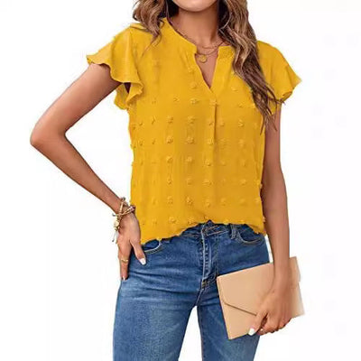 Amelina® | Ärmellose Damenbluse mit V-Ausschnitt