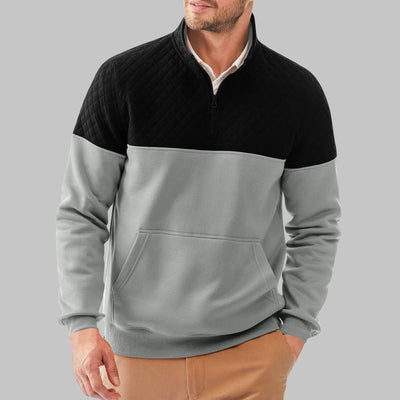 Herren gemütlicher Fleece-Pullover mit Stehkragen Aliams