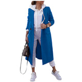 Damen Oversize-Mantel mit klassischem Revers und Taschen – Blau