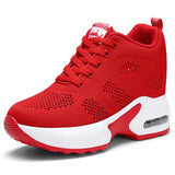 Damen Sportliche Air-Cushion Sneakers – Leichte Bequeme Laufschuhe – Rot