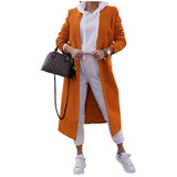 Damen Oversize-Mantel mit klassischem Revers und Taschen – Gelb