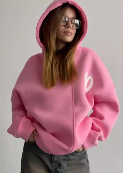 Oversized Hoodie mit abstraktem Rückendruck – Urban, Cozy & Ausdrucksstark