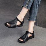 Fiorelle - Strukturierte Sandalen mit offener Zehenpartie – Schwarz