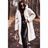 Damen Teddymantel mit Kapuze und großen Knöpfen – Beige