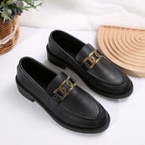 Damen Elegante Mokassins Mit Kettendetail – Stilvolle Komfort Loafer – Schwarz
