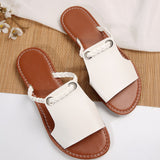 Damen Elegante Geflochtene Riemchensandalen – Stilvolle Sommerschuhe – Weiß