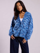 Damen Oversized Langarmpullover – Blau