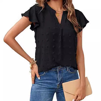 Amelina® | Ärmellose Damenbluse mit V-Ausschnitt