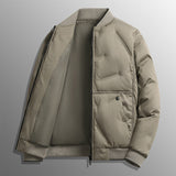 Herren Langarm Pufferjacke mit Taschen – Khaki