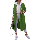 Damen Oversize-Mantel mit klassischem Revers und Taschen – Grün