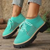 Damen Schnür Mesh Sneaker – Atmungsaktive Laufschuhe Mit Grip Sohle – Blau