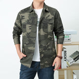 Herren Utility-Hemdjacke mit Klappbrusttaschen und geradem Schnitt – Olivgrün