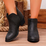 Damen Stiefeletten mit Blockabsatz und bequemer Passform – Schwarz