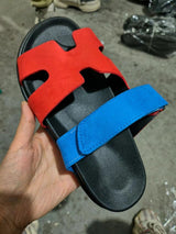 Damen Kunstleder Sandalen Mit Verstellbaren Riemen – Bequeme Sommerschuhe – Blaurot