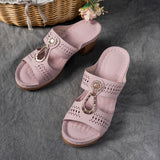 Damen Elegante Plateau Sandalen – Funkelnde Riemen Komfort Schuhe – Rosa