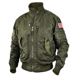 Herren Bomberjacke im Fliegerstil mit Thermofutter und Utility-Taschen – Olivgrün 1992