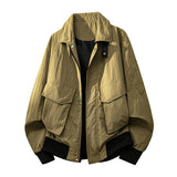 Herren Field-Bomberjacke mit Pattentaschen und Rippbündchen – Khaki