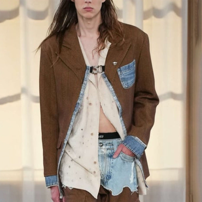 Trendiger Oversize-Denim-Blazer Damen – Streetstyle Jacke mit Schulterpolstern