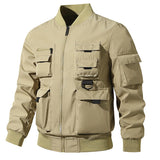 Herren Bomberjacke mit modularen Taschen und D-Ring-Details – Khaki