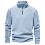 Bruno | Herren Klassisches Sweatshirt mit Viertelreißverschluss am Kragen – Blau