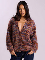 Damen Oversized Langarmpullover – Burgunder