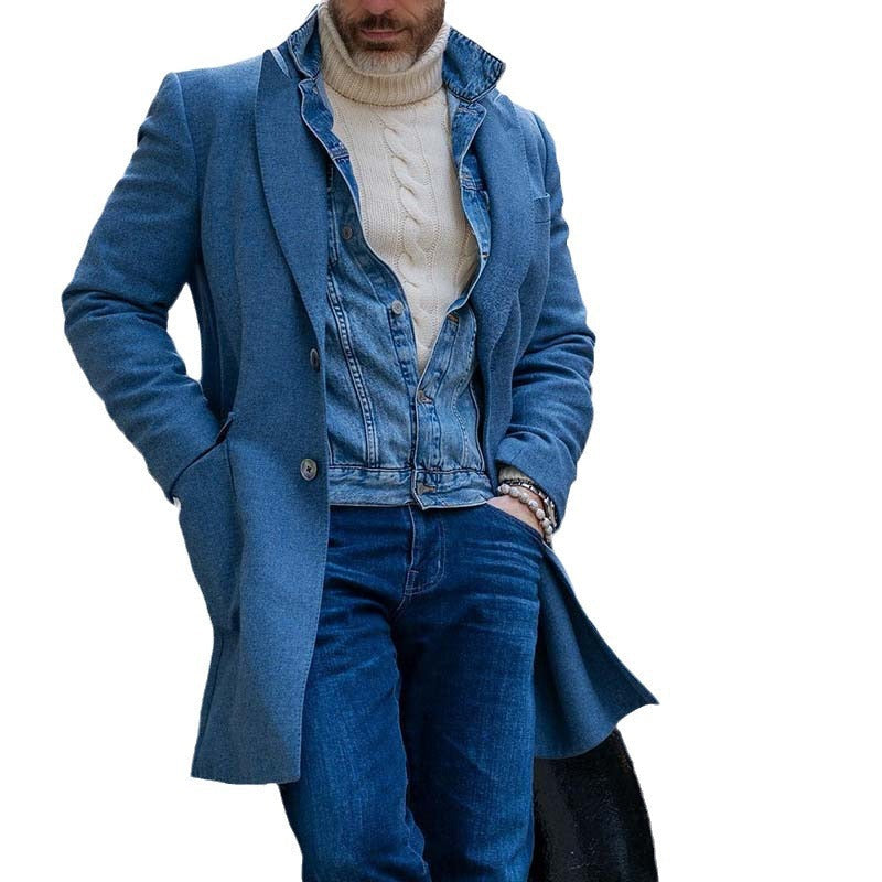 Herren eleganter Wollmantel mit modernen Details Aliams