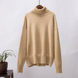 Emma | Damen Lässiger Warmer Strickpullover mit geripptem Saum – Beige