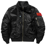 Herren Bomberjacke im Fliegerstil mit mehreren Taschen – Schwarz