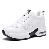 Damen Sportliche Air-Cushion Sneakers – Leichte Bequeme Laufschuhe – Weiß